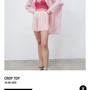 brand new pink zara crochet top